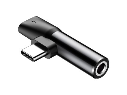Baseus Audio Converter L41 adaptér z USB-C na USB-C + 3,5mm jack pro sluchátka – černý (CATL41-01)