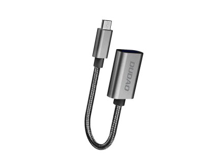Dudao L15M – OTG adaptér / kabel z USB 2.0 na micro USB – šedý
