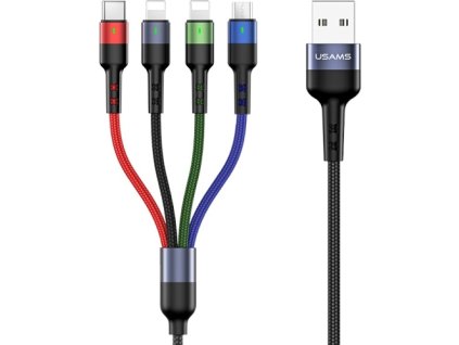 USAMS U26 US-SJ411 – 4v1 nabíjecí kabel 35 cm (2xlightning/microUSB/USB-C)