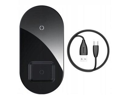 845 baseus wxjk 01 simple bezdratova nabijecka 2v1 pro iphone a airpods cerna