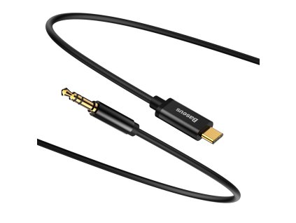BASEUS Yiven CAM01-01 Kabel USB-C/Audio jack 3,5mm (AUX), 1,2m, černý