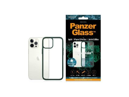 PANZERGLASS ClearCaseColor AntiBacterial kryt pro iPhone 12 Pro Max, zelená/čirá (Racing Green)