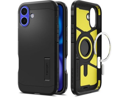 9617 spigen tough armor magsafe pouzdro se stojankem pro iphone 16 cerne