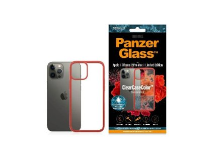 PANZERGLASS ClearCaseColor AntiBacterial kryt pro iPhone 12 Pro Max, červená/čirá (Mandarin Red)