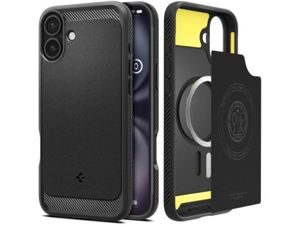 9626 spigen rugged armor magsafe pouzdro pro iphone 16 cerne