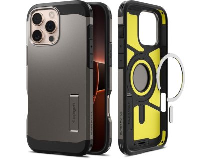 Spigen Tough Armor MagSafe pouzdro se stojánkem pro iPhone 16 Pro Max – gunmetal
