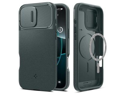Spigen Optik Armor MagSafe pouzdro pro iPhone 16 Pro Max – zelené