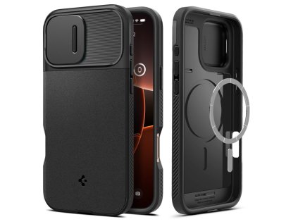 9707 spigen optik armor magsafe pouzdro pro iphone 16 pro max cerne