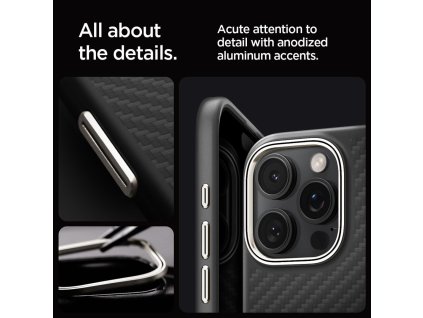 Spigen Enzo Aramid MagSafe pouzdro pro iPhone 16 Pro Max – matně černé