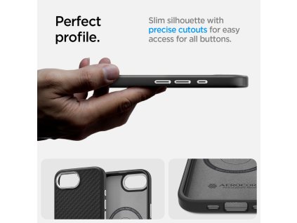 9767 spigen enzo aramid magsafe pouzdro pro iphone 16e cerne