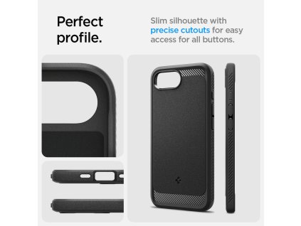 9770 spigen rugged armor magsafe pouzdro pro iphone 16e cerne
