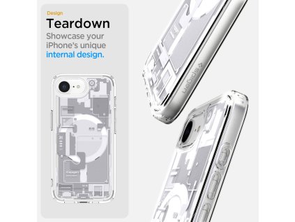 Pouzdro Spigen Ultra Hybrid MagSafe pro iPhone 16e Zero One – bílé