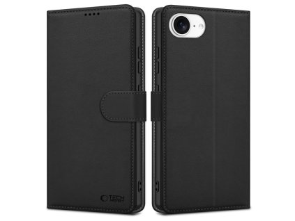 Pouzdro s klopou Tech‑Protect Wallet pro Apple iPhone 16e – matná černá