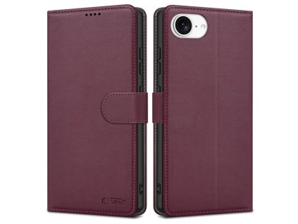 Pouzdro s klopou Tech‑Protect Wallet pro Apple iPhone 16e – mulberry