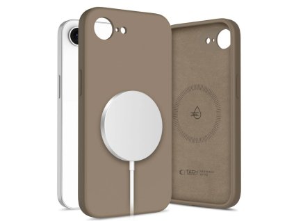 Pouzdro Tech-Protect Liquid Silicone MagSafe pro iPhone 16e - čokoládově hnědý