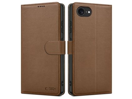 Pouzdro s klopou Tech-Protect Wallet iPhone 16e – hnedé