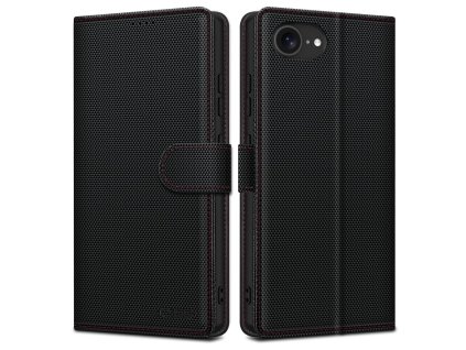 Pouzdro s klopou Tech‑Protect Wallet RS Apple iPhone 16e – Černá/červená