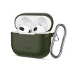 Silikonové pouzdro Tech-Protect Silicone Hook pro Apple AirPods 3 – Olive Green