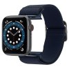 1136 spigen fit lite strap flexibilni textilni reminek pro apple watch 42 44 45 49mm tmave modry