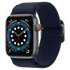 1136 1 spigen fit lite strap flexibilni textilni reminek pro apple watch 42 44 45 49mm tmave modry