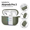Silikonové pouzdro Tech-Protect Silicone Hook pro Apple AirPods Pro 3 – Olive Green