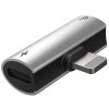 152 1 baseus cal46 s1 adapter pro sluchatka a napajeni lightning na 2x lightning stribrna