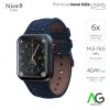 2123 njord vatn reminek z lososi kuze pro apple watch 38 40 41mm tmave modry