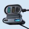 JOYROOM JR-CL05 Pětiportová autonabíječka USB+USB-C s prodlužovacím kabel a výkonem 72W, černá