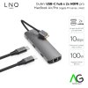 2351 linq lq48011 d2 mst dual hdmi usb c hub 7v2 pro apple m1 2x hdmi 2x usb c 2x usb rj45 space grey