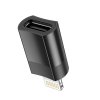 2411 4 hoco ua17 kovova redukce z usb c lightning s podporou datoveho prenosu cerna