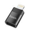 2411 hoco ua17 kovova redukce z usb c lightning s podporou datoveho prenosu cerna
