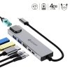 3647 2 estuff es623012 multi usb c hub 6v1 hdmi 2x usb 2x usb c rj45 napajeni az 87w space grey