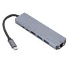 3647 4 estuff es623012 multi usb c hub 6v1 hdmi 2x usb 2x usb c rj45 napajeni az 87w space grey