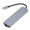3647 6 estuff es623012 multi usb c hub 6v1 hdmi 2x usb 2x usb c rj45 napajeni az 87w space grey