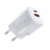 3860 2 choetech pd5006 mini gan dvouportova nabijecka usb a usb c pd 33w bila