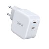 3866 choetech pd6009 mini gan dvouportova nabijecka usb c pd 40w bila