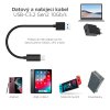 4049 2 microconnect odolny datovy a nabijeci kabel usb usb c 3 2 0 25m cerny