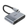 4076 hoco hb29 usb c video hub 2v1 hdmi 4k 30hz vga space grey