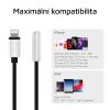 4232 2 estuff es651650 adapter lightning jack 3 5mm s mfi certifikaci a kovovymi konektory cerno stribrna