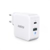 CHOETECH PD8002-EU Mini GaN dvouportová nabíječka USB + USB-C PD 65W, bílá