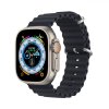 5126 dux ducis strap oceanwave silikonovy reminek pro apple watch 42 44 45 sedy