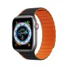 5135 dux ducis strap ld magneticky silikonovy reminek pro apple watch 42 44 45 49 cerno oranzovy