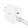 GaN Ugreen Nexode CD289 USB-A/2xUSB-C 140W síťová nabíječka + USB-C - USB-C 1,5m kabel - bílý