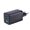 Joyroom GaN 65W rychlá nabíječka USB-A, 2x USB-C černá + USB-C - USB-C 100W kabel 1,2 m (TCG01)