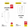 Dudao L16i – audio adaptér z Lightning na 3,5mm jack – bílý