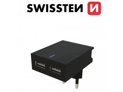 SWISSTEN travel slim adaptér 2x USB 3 A