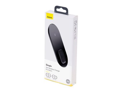 Baseus Simple Pro 2in1 Wireless Charger Qi Charger for Smartphones and AirPods 15W black WXJK C01 7