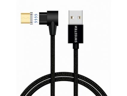 SWISSTEN magnetický textilní datový kabel Arcade USB-A / micro USB, délka 1 m