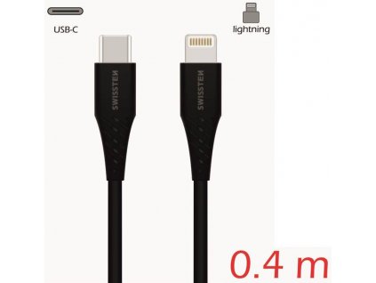 SWISSTEN nabíjecí kabel USB-C / Lightning, délka 0,4 m