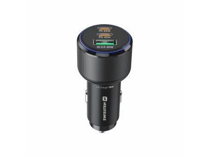 SWISSTEN CL adaptér 2x USB-C PD + USB-A, 95 W, černý